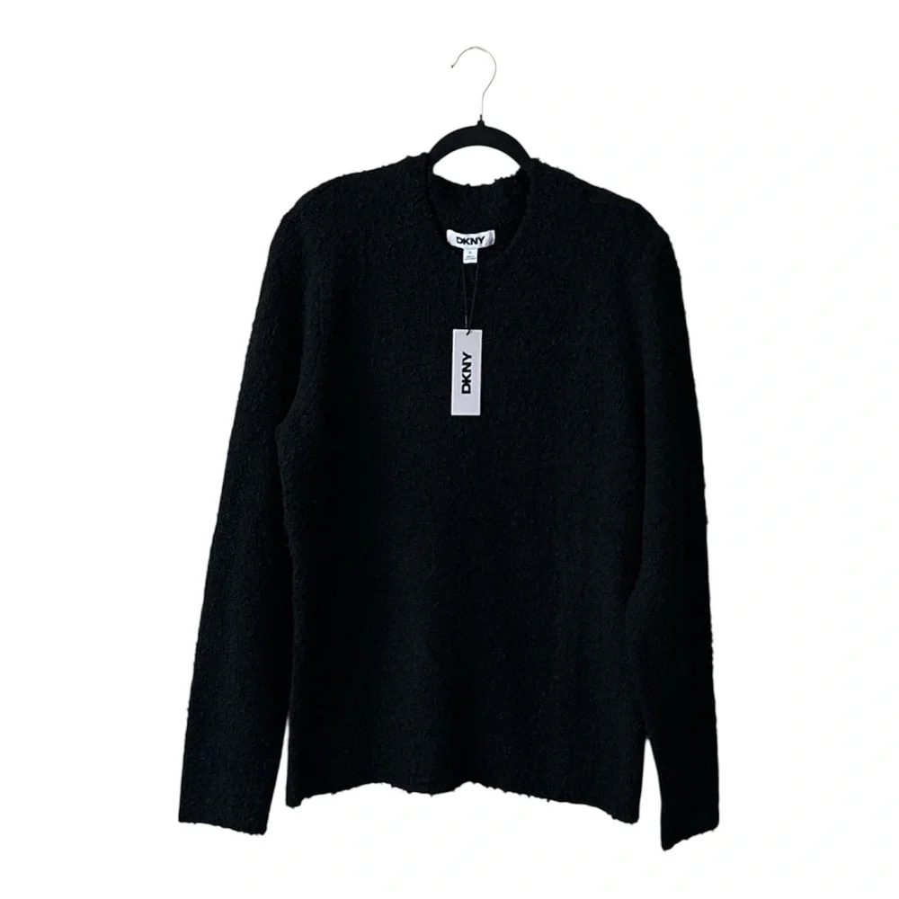 DKNY Men’s, Textured Black Sweater,Size L,NWT,98% Polyester 2% Spandex